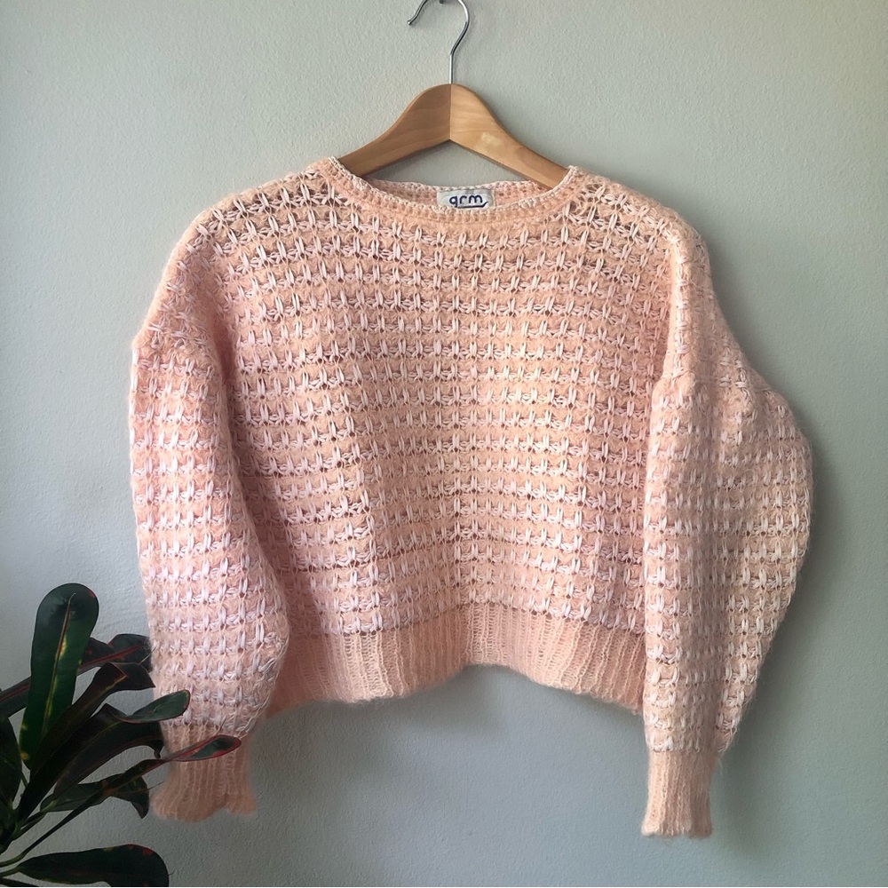 GRM Vintage Late 80s Made in Italy Cotton/Lana Wool Crop Sweater
